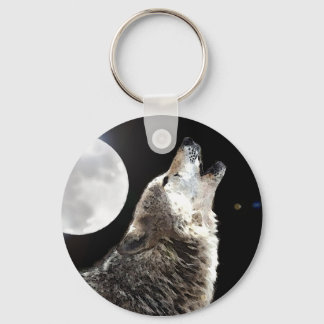 Wolf & Moon Keychain