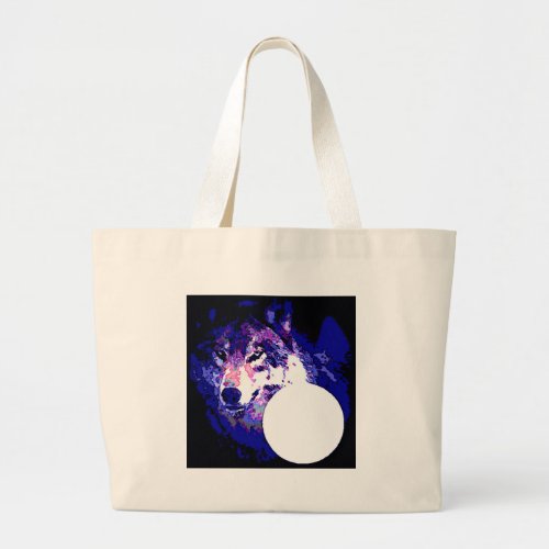 Wolf  Moon Large Tote Bag