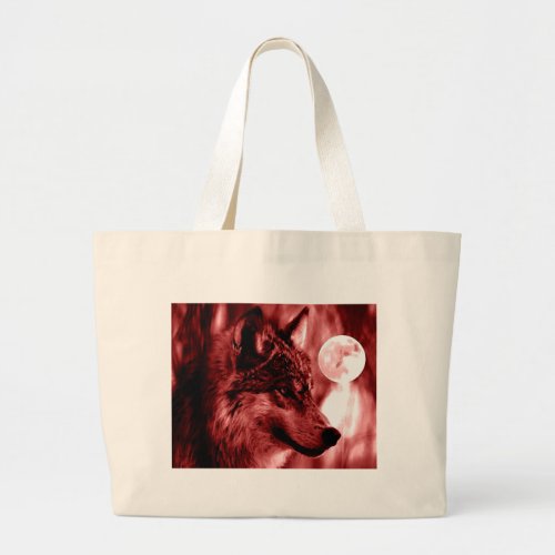 Wolf  Moon Large Tote Bag