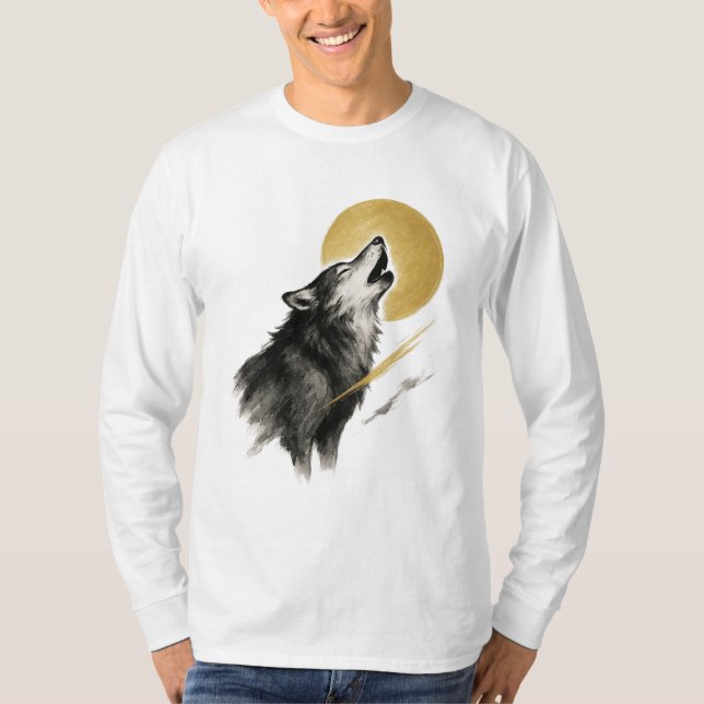 【Wolf Moon Long Sleeve T-Shirt】 T-Shirt (Front)