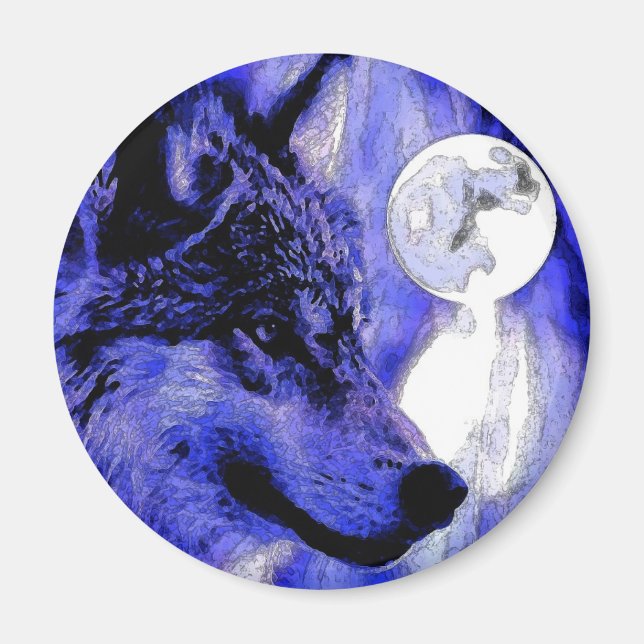 Wolf & Moon Magnet (Front)