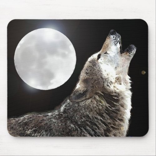 Wolf  Moon Mouse Pad