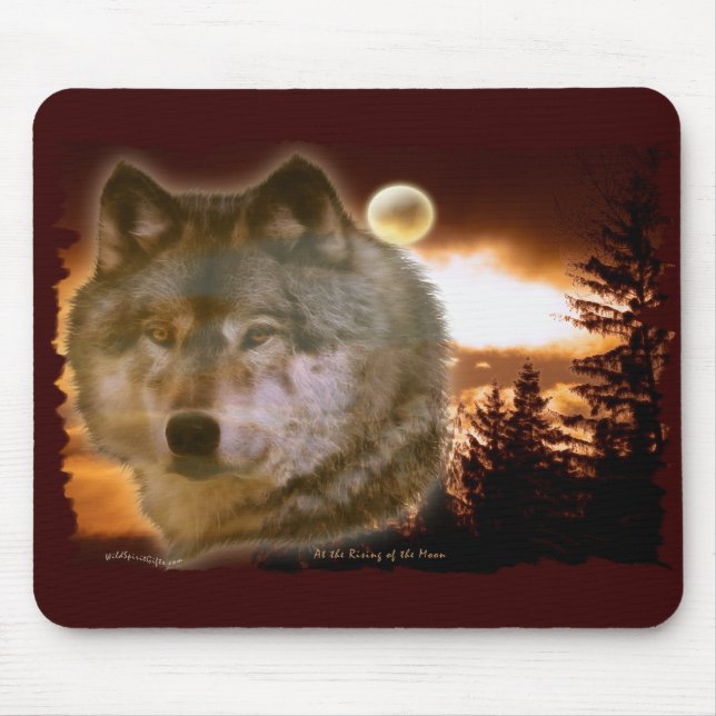 Wolf & Moon Mousepad (Front)