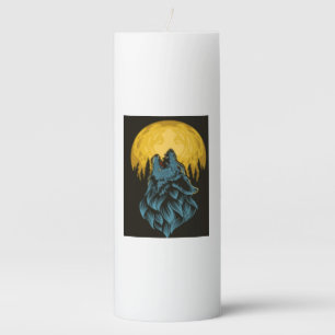 Wolf Moon Pillar Candle