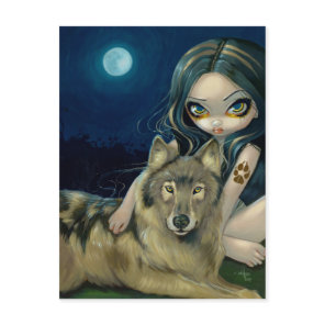 "Wolf Moon" Postcard