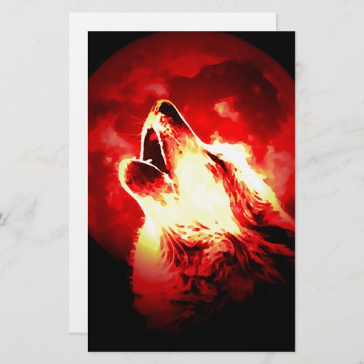 Wolf, Moon & Red Sky (Front/Back)