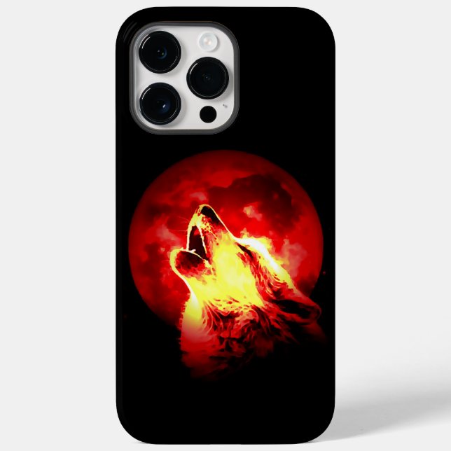 Wolf, Moon & Red Sky Case-Mate iPhone Case (Back)