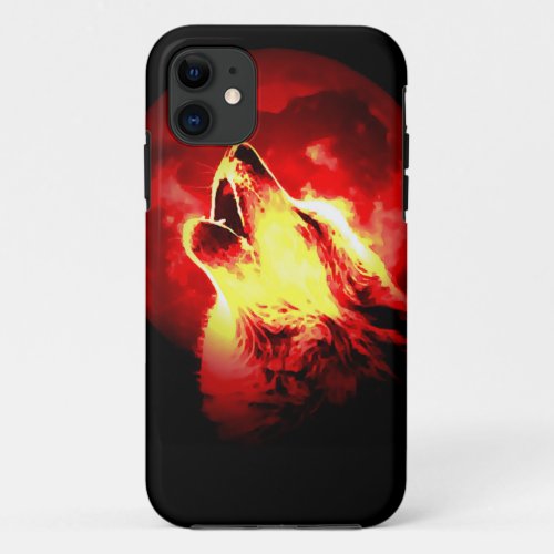 Wolf Moon  Red Sky iPhone 11 Case