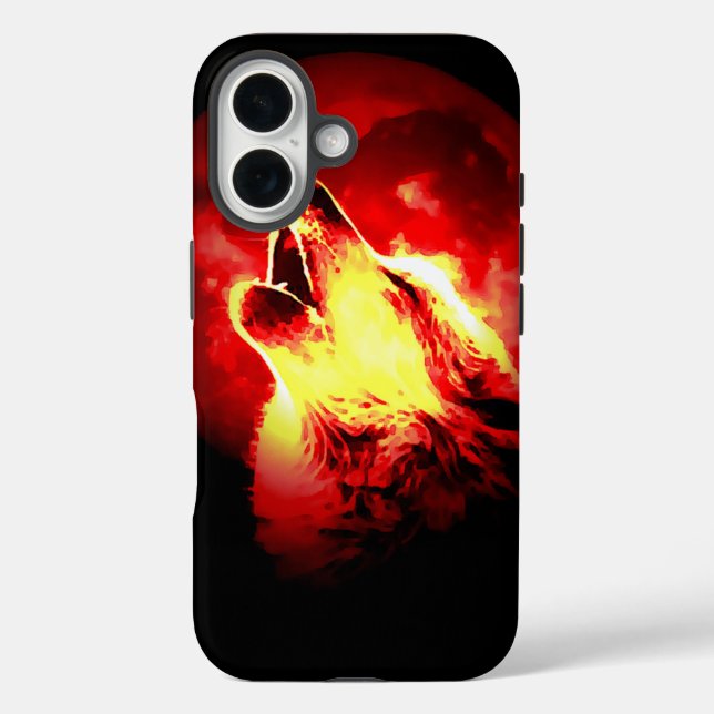 Wolf, Moon & Red Sky Case-Mate iPhone Case (Back)