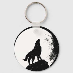 Wolf & Moon Silhoutte Keychain