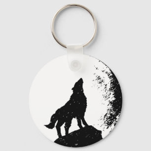 Wolf & Moon Silhoutte Keychain