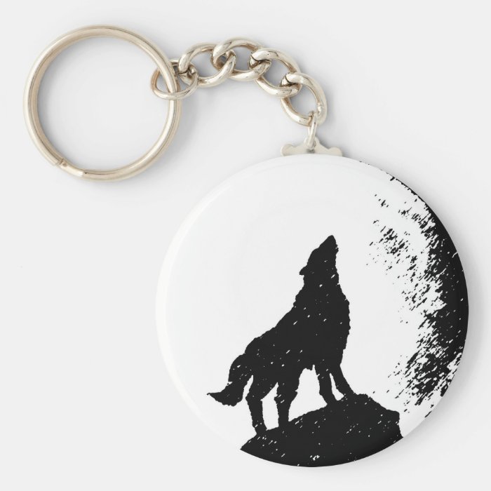 Wolf & Moon Silhoutte Keychains