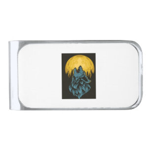 Wolf Moon Silver Finish Money Clip