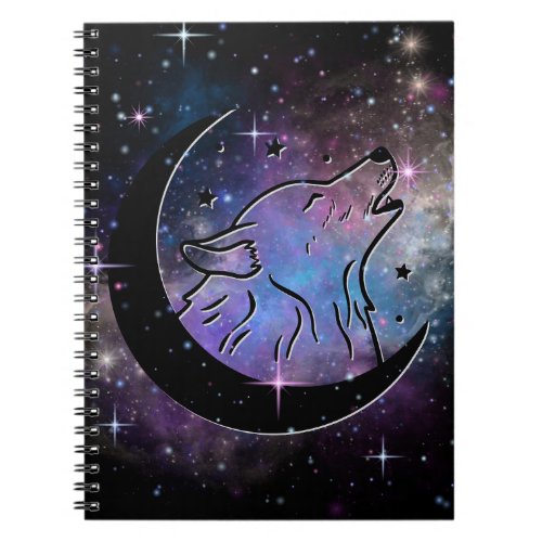 Wolf Moon Spiral Notebook 