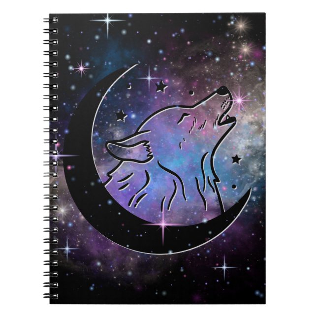Wolf Moon Spiral Notebook  (Front)