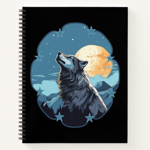 Wolf Moon Stars  Notebook