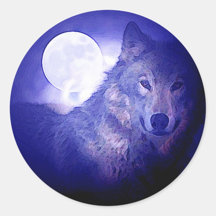 Wolf & Moon Sticker