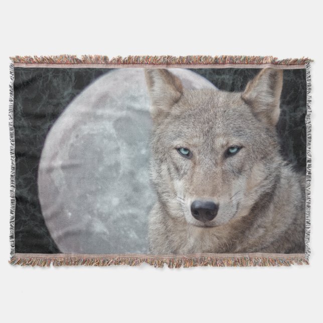 Wolf Moon Throw Blanket (Front)