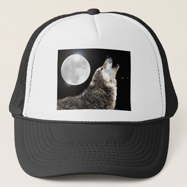 Wolf & Moon Trucker Hat (Front)