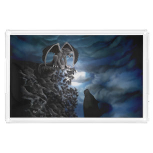 Wolf Moon - Wolf with Golem Acrylic Tray