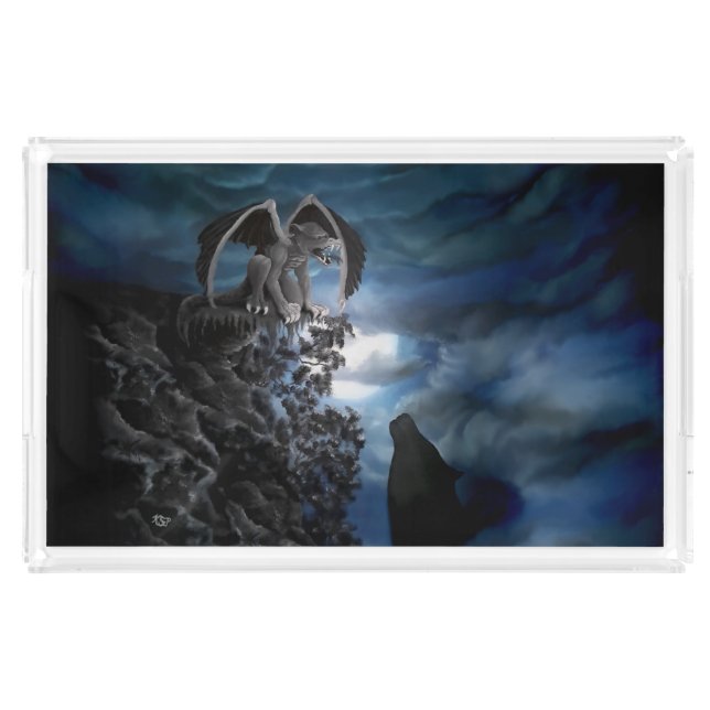 Wolf Moon - Wolf with Golem Acrylic Tray (Front)
