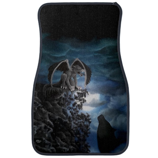 Wolf Moon - Wolf with Golem Car Floor Mat (Front)