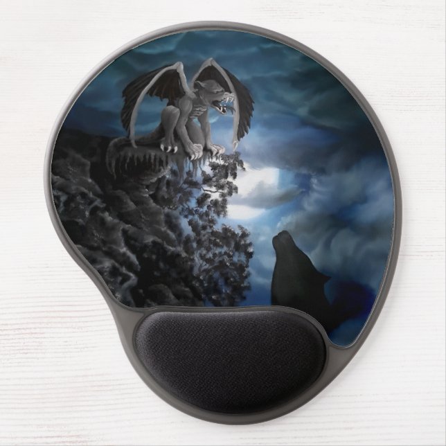 Wolf Moon - Wolf with Golem Gel Mouse Pad (Front)