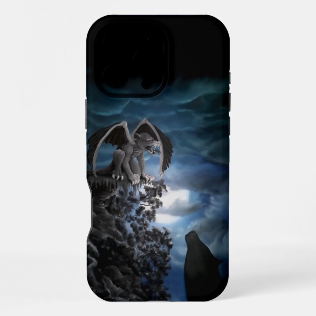 Wolf Moon - Wolf with Golem Iphone Case (Back)