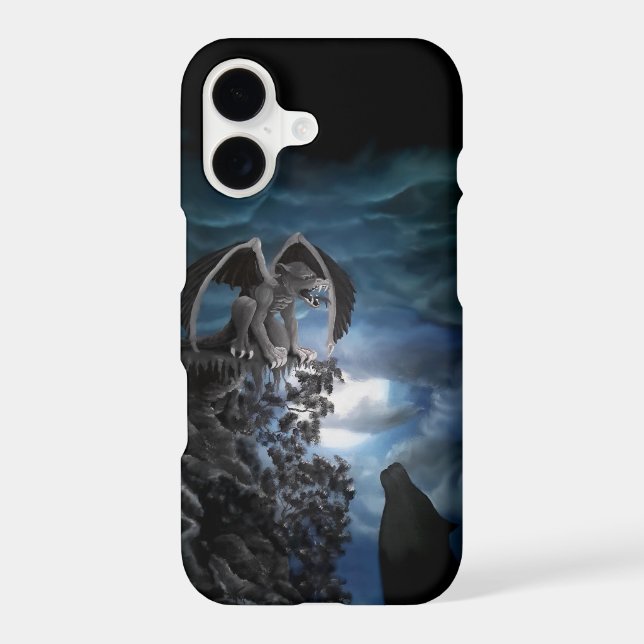 Wolf Moon - Wolf with Golem Iphone Case (Back)