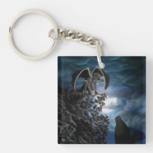 Wolf Moon - Wolf with Golem Keychain