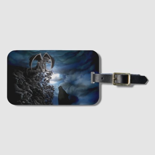 Wolf moon _ Wolf with Golem Luggage Tag