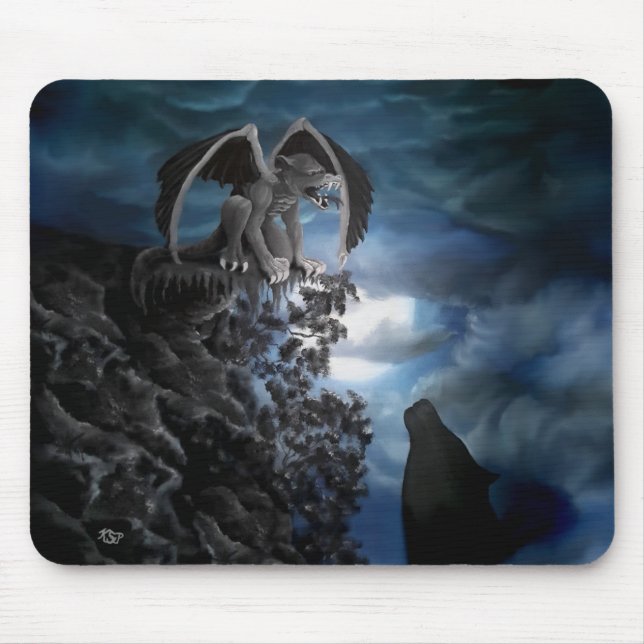 Wolf Moon - Wolf with Golem Mouse Pad (Front)