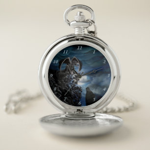 Wolf moon - Wolf with Golem Pocket Watch