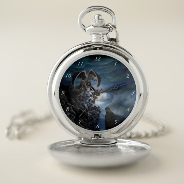 Wolf moon - Wolf with Golem Pocket Watch (Inside)