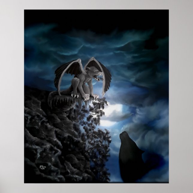 Wolf Moon - Wolf with Golem Poster (Front)