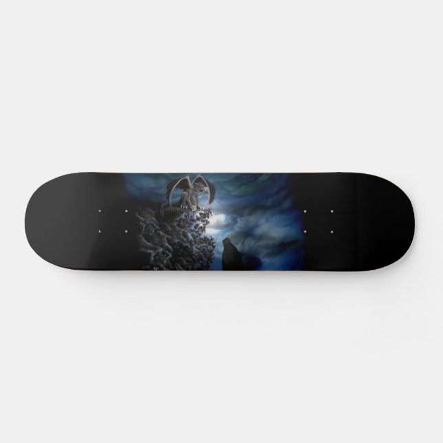 Wolf Moon - Wolf with Golem Skateboard (Horz)