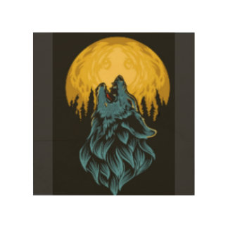 Wolf Moon Wood Wall Art