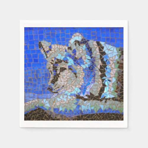 Wolf Mosaic Paper Napkins