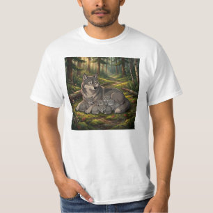 Wolf Mother And Pups T-Shirt