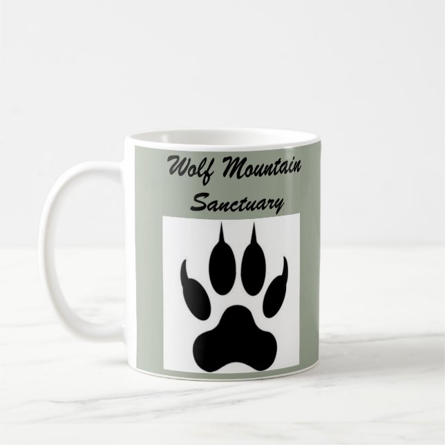Wolf Mountain Paw Coffee Mug (Left)