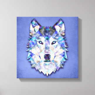 Wolf Multi Color Mixed Media Design 1 Canvas Print