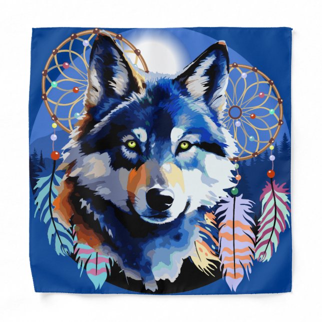 Wolf Native Animal Spirit   Bandana (Front)