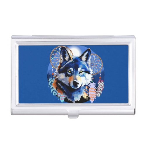 Wolf Native Animal Spirit  Business Card Case