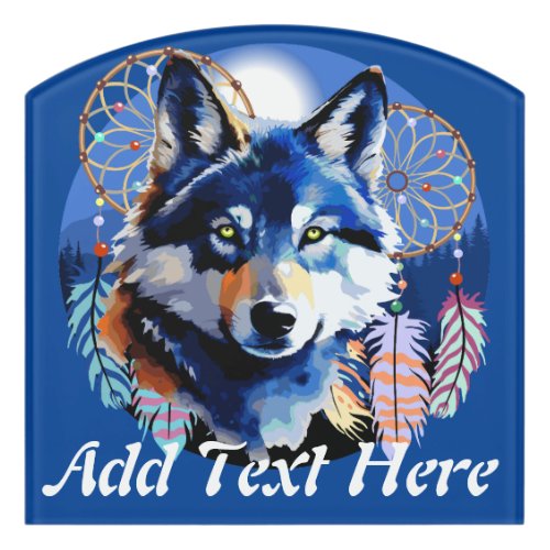 Wolf Native Animal Spirit  Door Sign