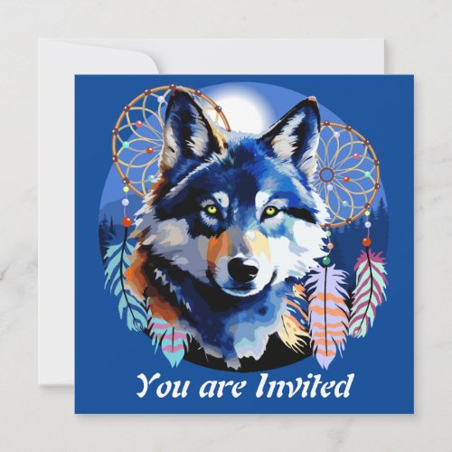 Wolf Native Animal Spirit  Invitation