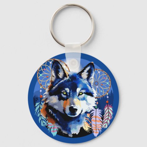 Wolf Native Animal Spirit  Keychain