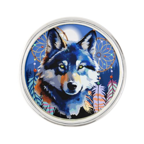 Wolf Native Animal Spirit  Lapel Pin
