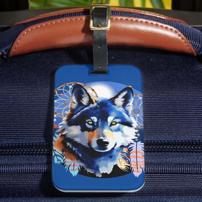 Wolf Native Animal Spirit  Luggage Tag (Front Insitu 2)