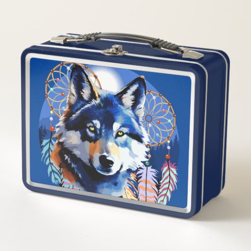 Wolf Native Animal Spirit   Metal Lunch Box
