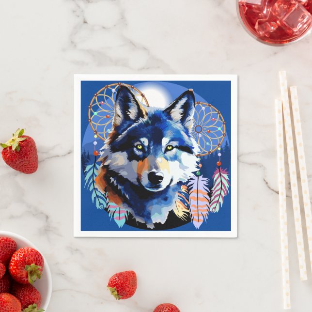 Wolf Native Animal Spirit   Napkins (Insitu)